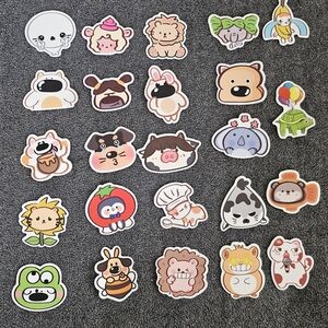 Wacky animal themed stickers, cute funny stickers, 24pc, Journaling,  stationary